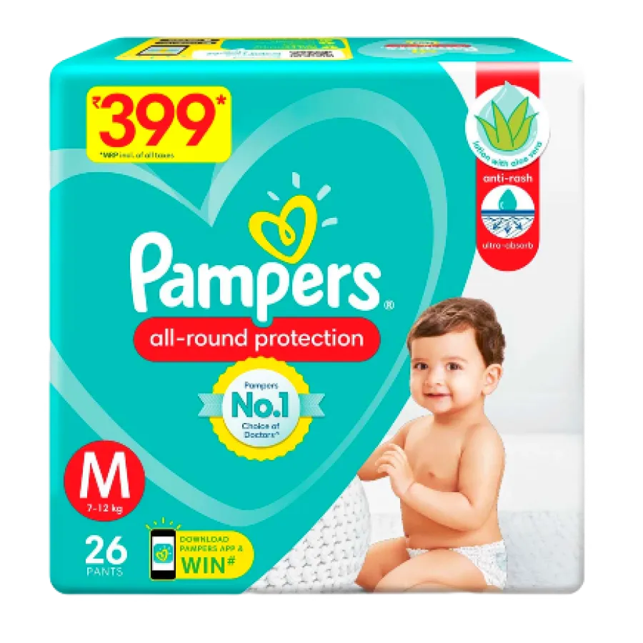 Pampers All-Round Protection (7-12kg) 26 Diapers Pants Medium