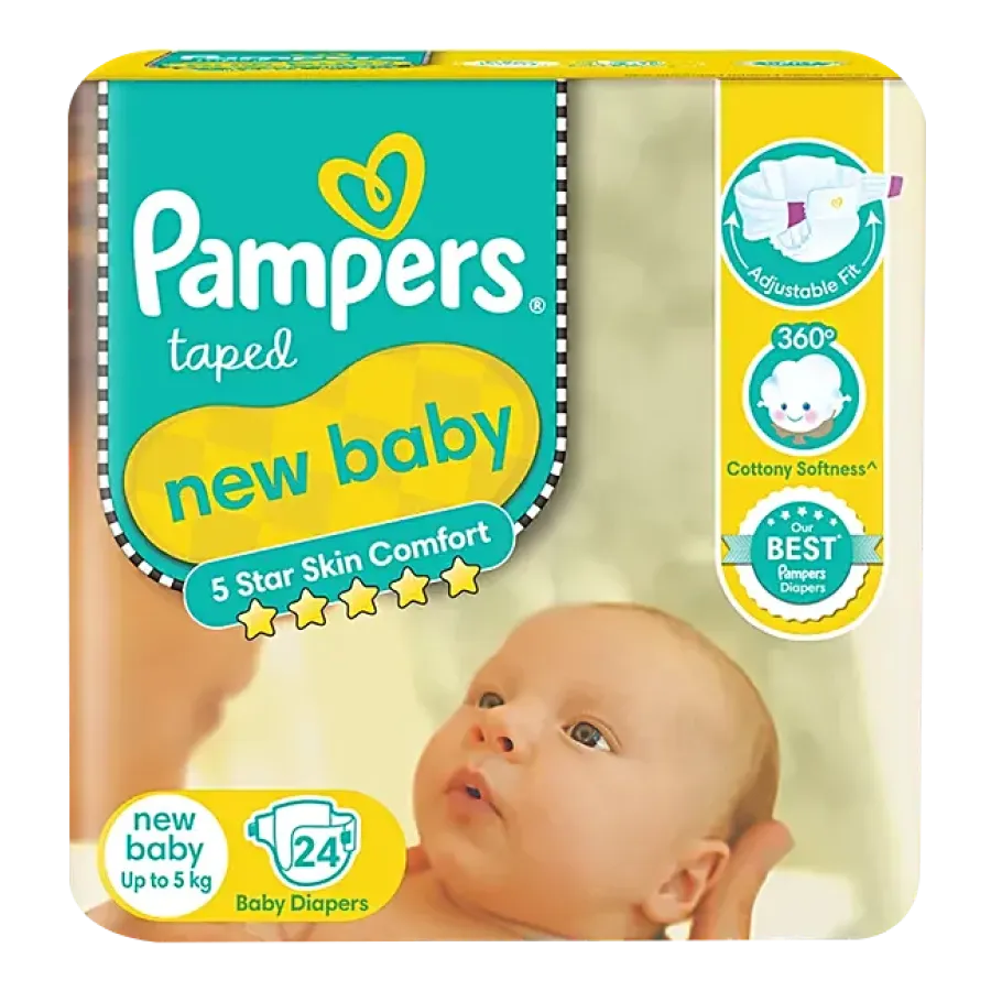 Pampers New Baby (Up To 5 Kg) 24 Diapers Pack