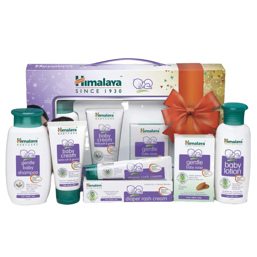 Happy Baby Gift Pack By Himalaya (5 Pcs Set)     Baby Sampoo, Cream, Diaper Rash Cream, Soap, Lotion