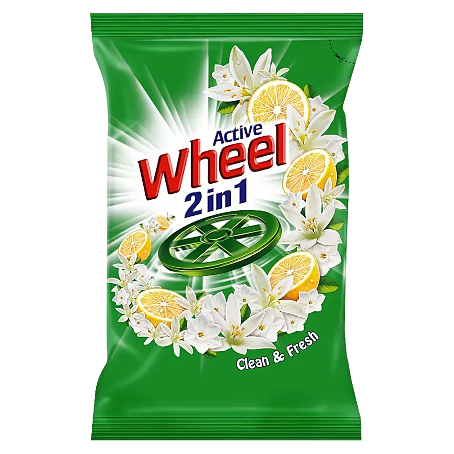 Active Wheel 2 in 1 Clean & Lemon Fresh Detergent Powder 1kg