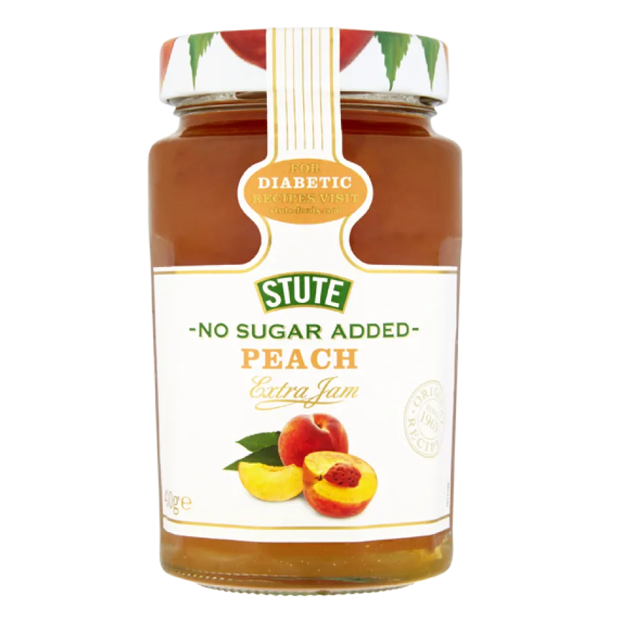 Stute No Sugar Added Thick Cut Peach Jam 430g