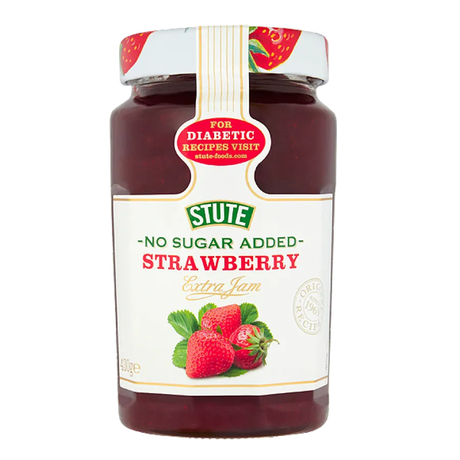 Stute No Sugar Added Thick Cut Strawberry Jam 430g